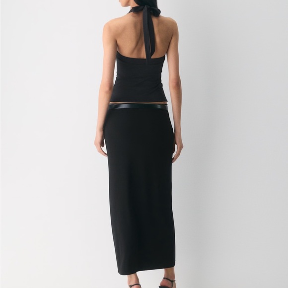Aritzia Black Halter Tie-Back Tank Top - Picture 5 of 5
